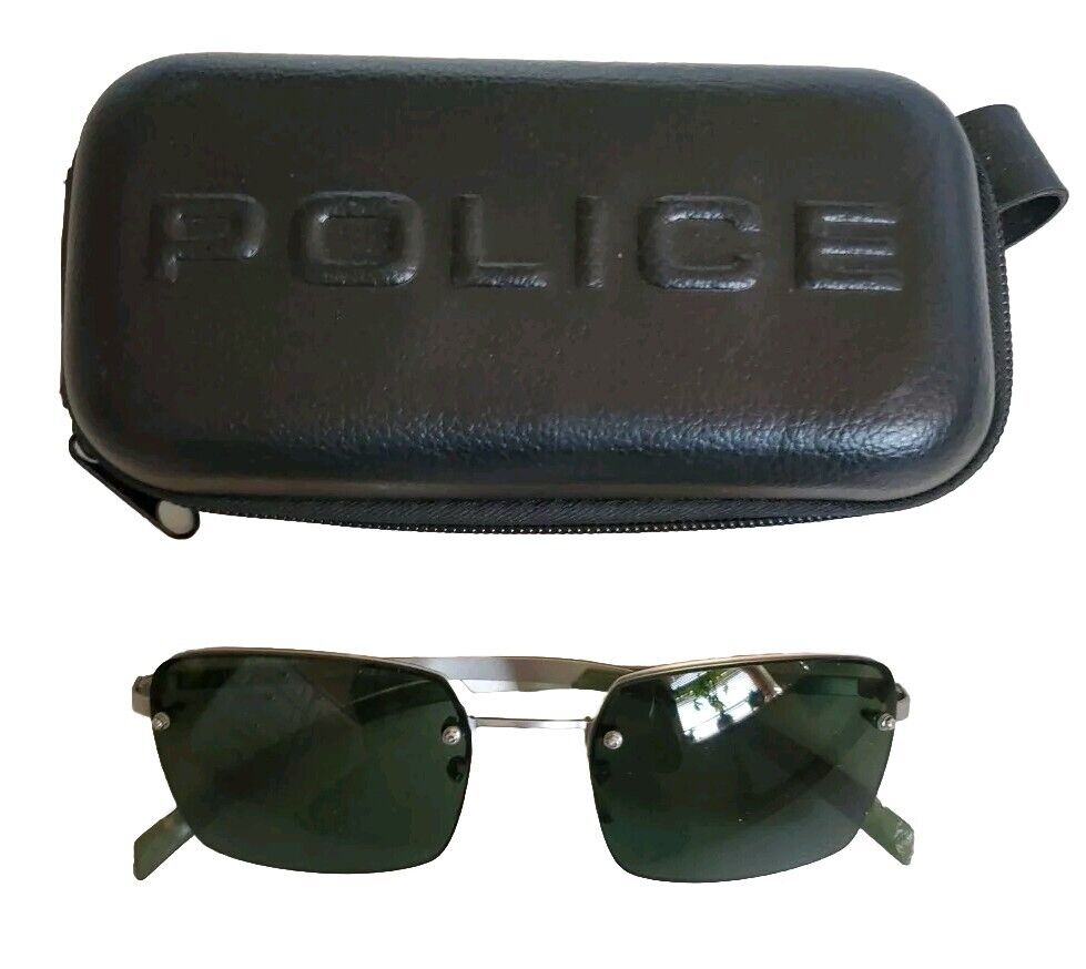 Vintage POLICE SUNGLASSES Mens 2680 Col 581Y Inc Case Italy 90 s Mint