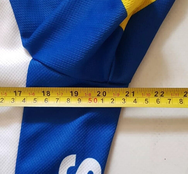 Southport Cycling Club Jersey Shirt Mens M Fitted Gear Club Full Zip Blue Yellow