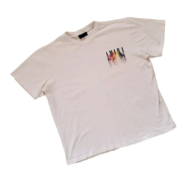 AMIRI T SHIRT T Shirt White Drip Logo Mens XXL Authentic