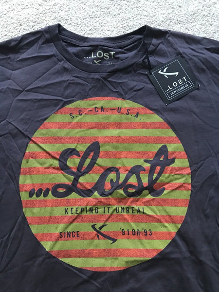 LOST T Shirt Tshirt Mens S Regular Fit Dark Grey Cotton Keeping It Unreal