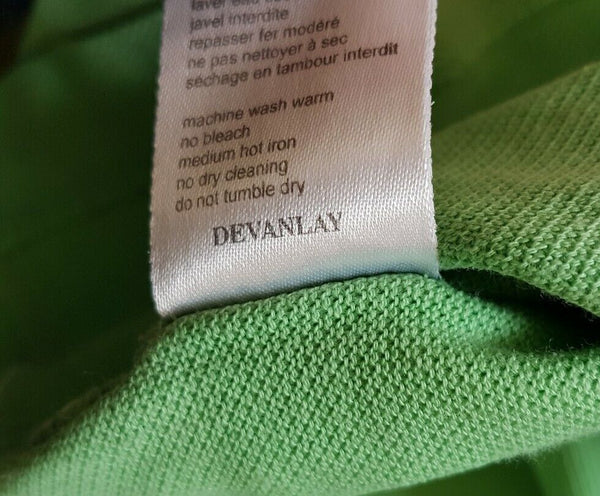 LACOSTE Polo Shirt Mens L Leaf Green Cotton Devanlay