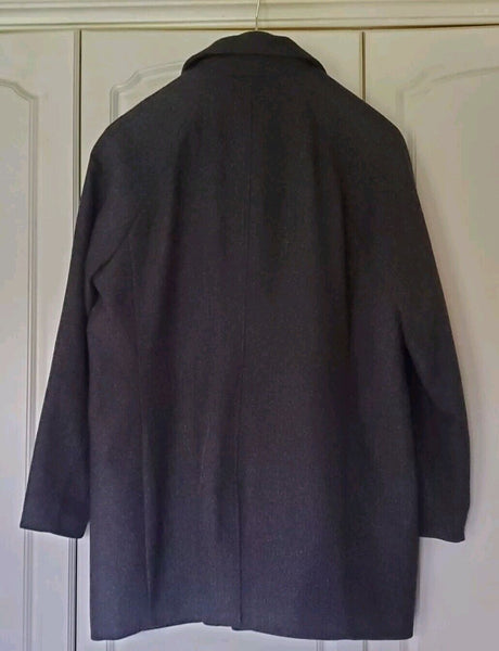 NEXT Epsom Coat Jacket Overcoat Mens XL Charcoal Grey Italian Wool Blend