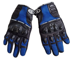 HRS Isle Of Man Road Racing Motorcycle Gloves Mens M Black Blue - Worn Once