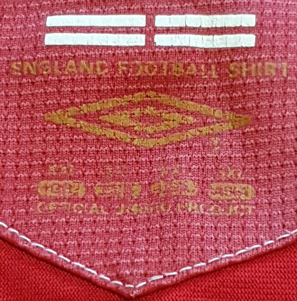 England Football Shirt Jersey Mens XXL Season 2006 2008 Umbro Away Red