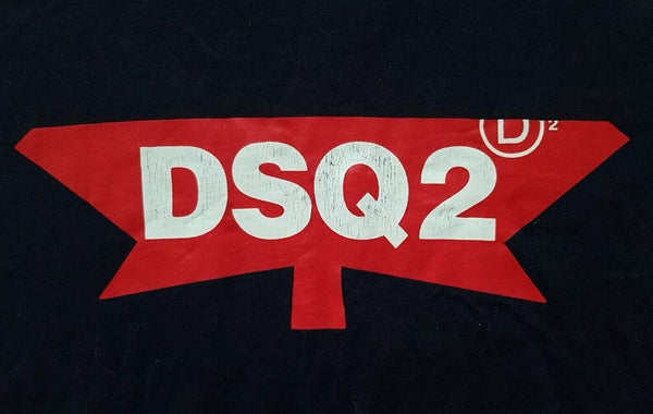 DSQUARED2 Tshirt T Shirt Long Sleeved Boys Age 14 Navy Blue Red Logo