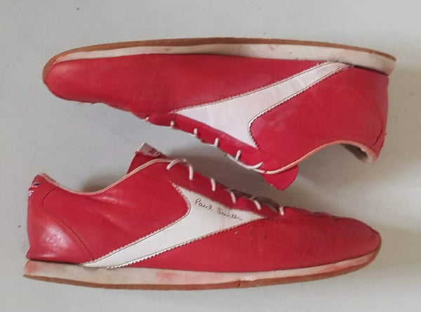 Vintage Paul Smith Reebok Trainers 90's Red White Leather Mens Uk 9 Eu 43 - Rare