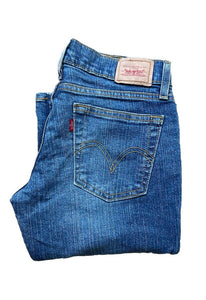 Womens Levis Jeans 518 Bootcut W 28 L 29 Blue Denim Red Tab C7