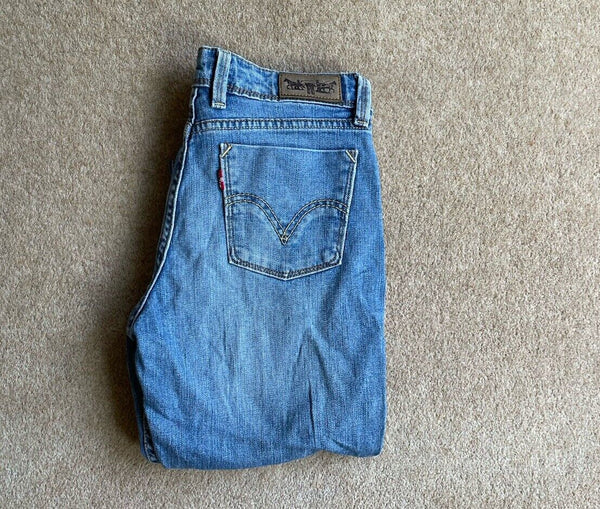 Womens Levis Jeans 627 Straight Fit W 27 L 34 Blue Denim Red Tab C6