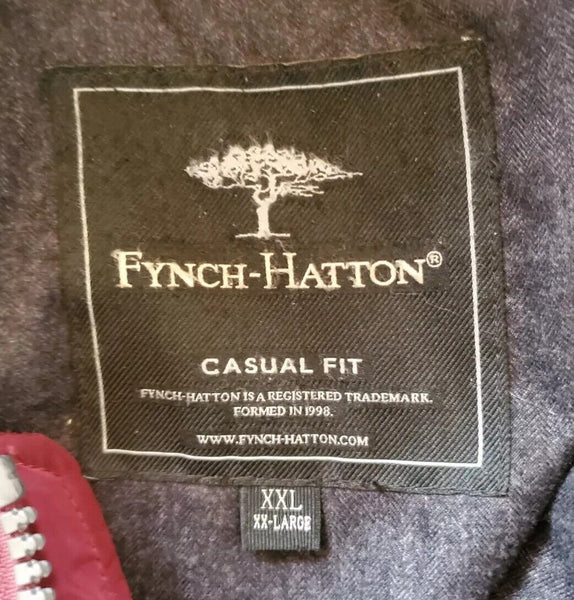 FYNCH HATTON Jacket Coat Puffer Mens XXL Down Filled Metallic Ruby Rrp £290