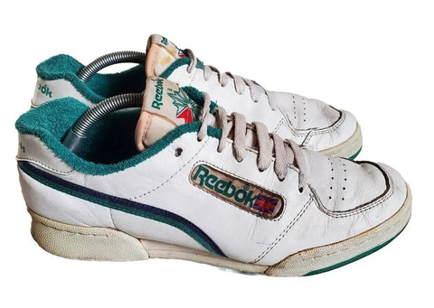 Vintage Reebok Act 600 Trainers Taiwan 1985 White Leather Mens Uk 7.5 Eu 41