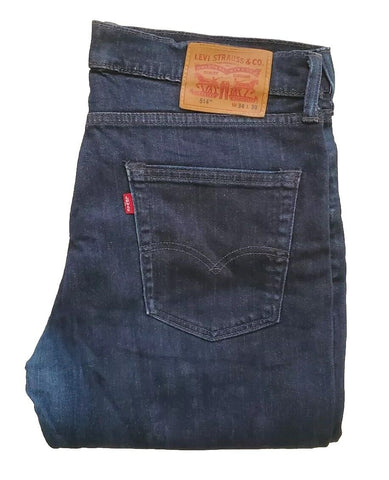 LEVIS 514 Jeans Mens W 34 L 30 Vintage Indigo Blue Denim Red Tab Regular Fit