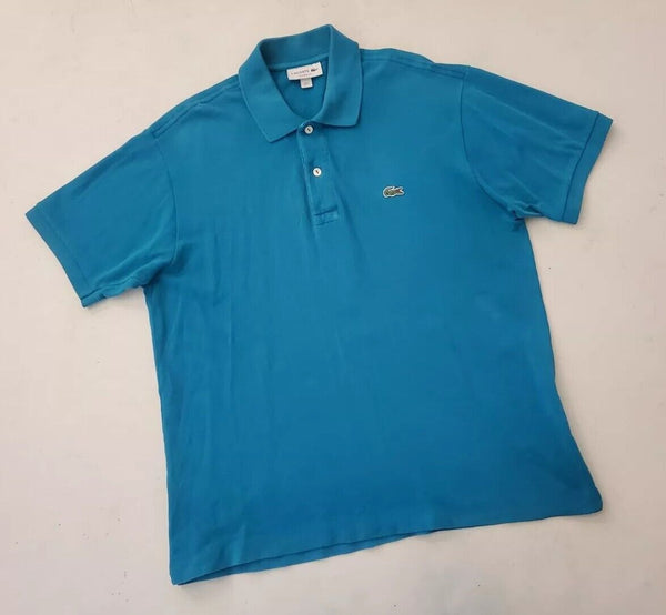 LACOSTE Polo Shirt Mens L 5 Classic Fit Atlantic Blue Cotton Authentic