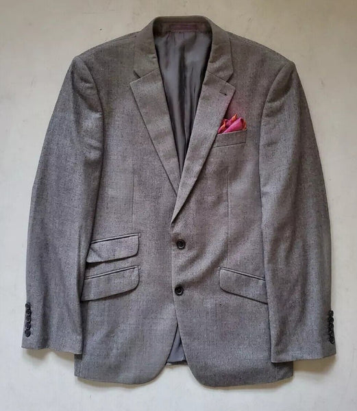 NEXT Suit Mens Jkt 40 R Trs W 32 L 31 Regular Fit Grey Super 120s Wool Worn Once