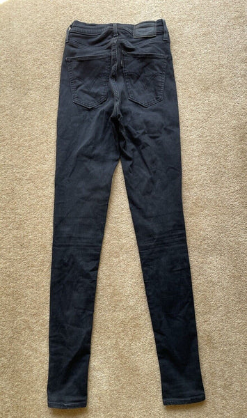 Womens Levis Jeans Mile High Super Skinny W 24 L 32 Black Denim Red Tab C18