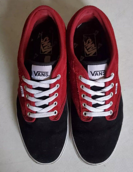 VANS Atwood Suede Trainers Mens Uk 11 Eu 46 Burgundy and Black