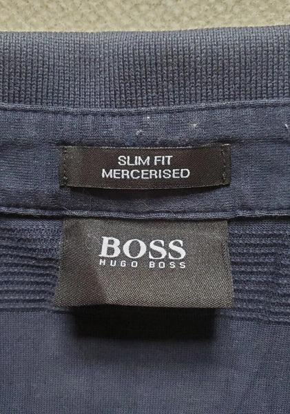 HUGO BOSS Polo Shirt Mens XL Slim Fit Navy Blue