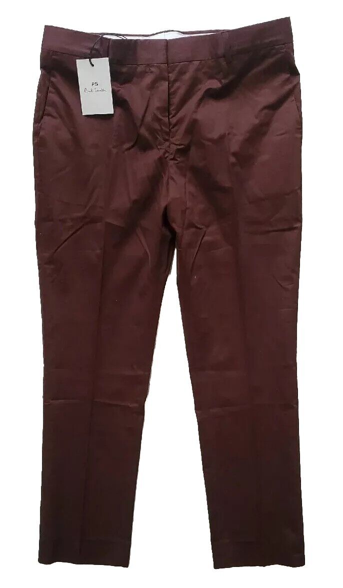 PAUL SMITH Chinos Trousers Mens W32 L27 Slim Fit Chestnut Brown