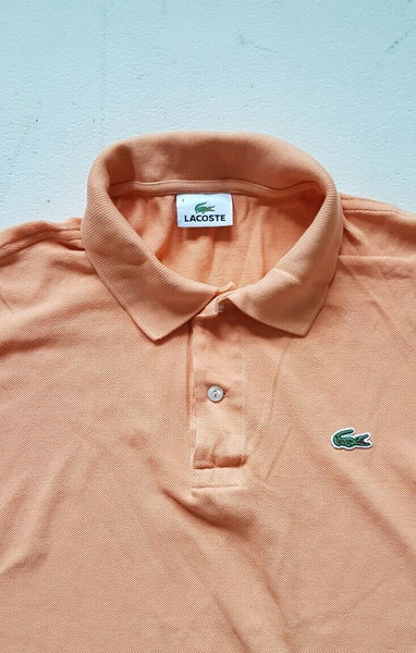 LACOSTE Polo Shirt Mens 4 M Regular Fit Pale Orange Iconic Croc Devanlay