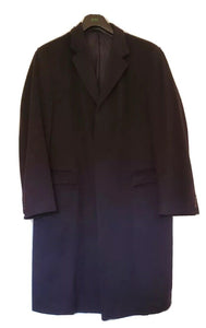 Vintage Dehavilland Overcoat Long Coat Mens L Navy Blue Cashmere Wool