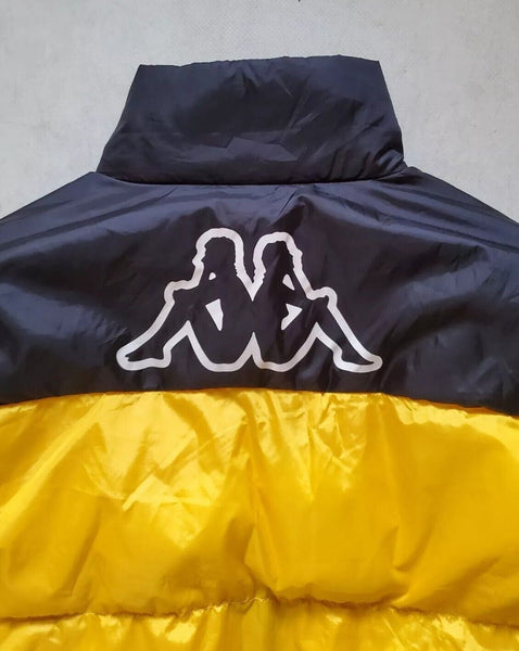 KAPPA Puffer Jacket Vintage Y2k Mens M Yellow Black