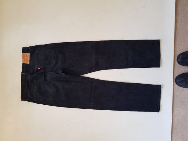 LEVIS 751 JEANS Mens W 33 L 32 Classic Fit Vintage Black Denim Red Tab