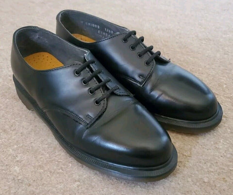 Vintage Dr Martens Womens Shoes R Griggs Made In England Uk 5.5 Eu 39 Black