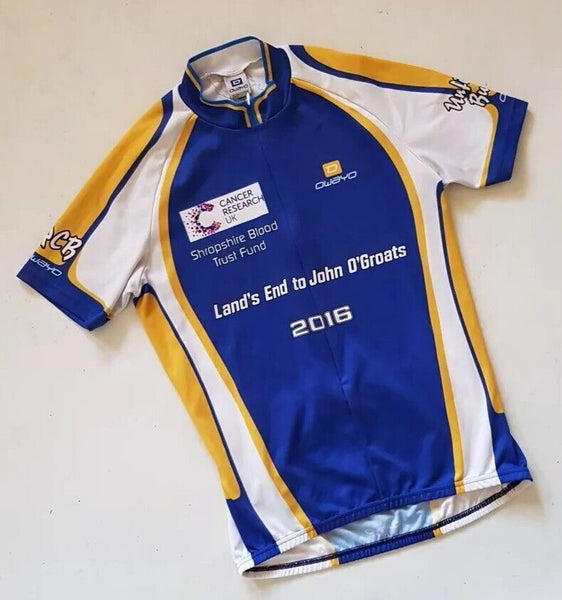 OWAYO Cycling Jersey Shirt Men L Cancer Research Lands End to John O Groats 2016