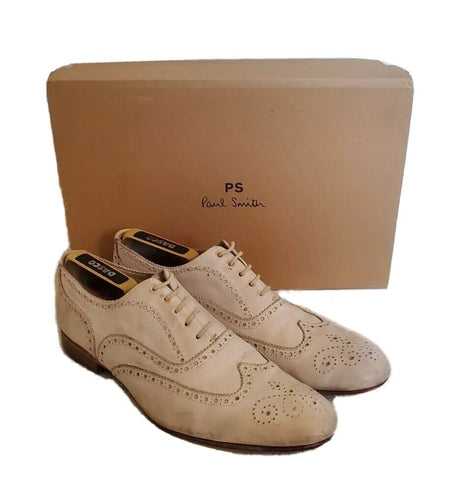 PAUL SMITH Shoes Brogues Mens Uk 8 Eu 42 Miller Cream Leather Italy Rrp £350