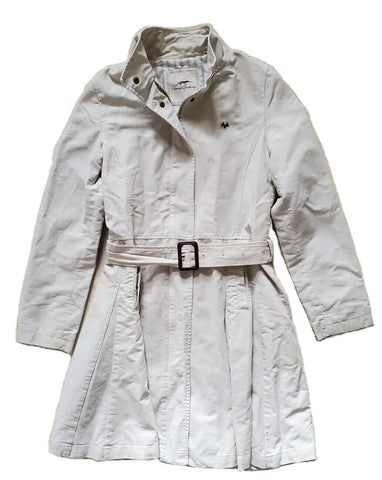 Burberry Trench Coat Mac Womens M Ivory Lightweight Belted - Was £650