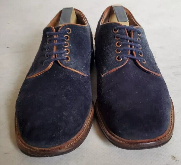 Chapman Moore Shoes Oxfords Mens Uk 9 Blue Suede Tan Leather