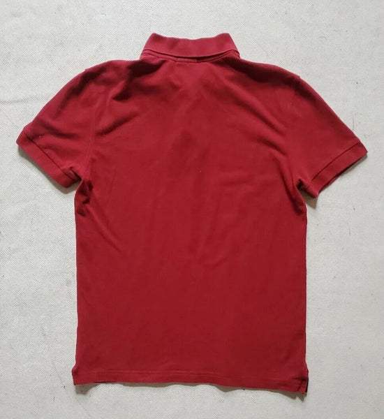 HUGO BOSS Polo Shirt Red Mens S Big Logo