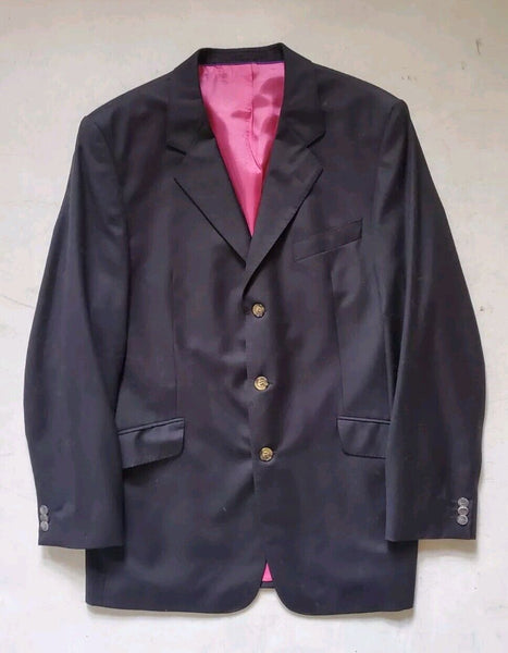 Saville Row Ariel Suit Mens Jkt 42 R Trs W 34 L 31 Black Wool