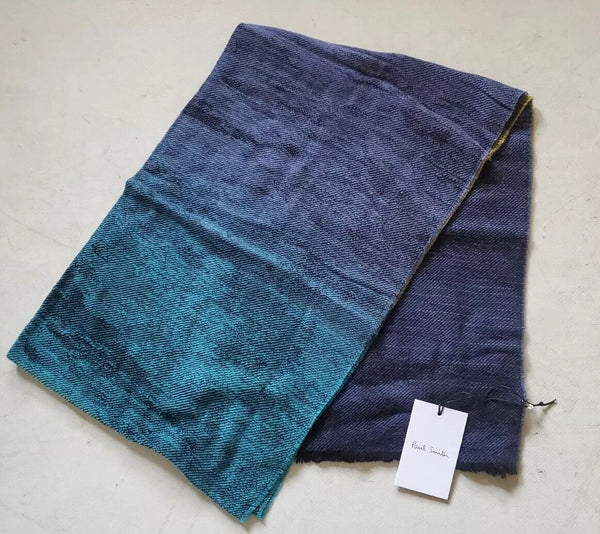 PAUL SMITH SCARF Mens Cashmere Wool XL Size Artist Fade Made in UK