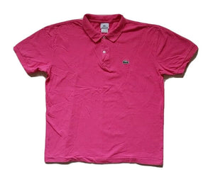 LACOSTE Polo Shirt Mens 5 L Regular Fit Hot Pink Cotton Iconic Croc Devanlay