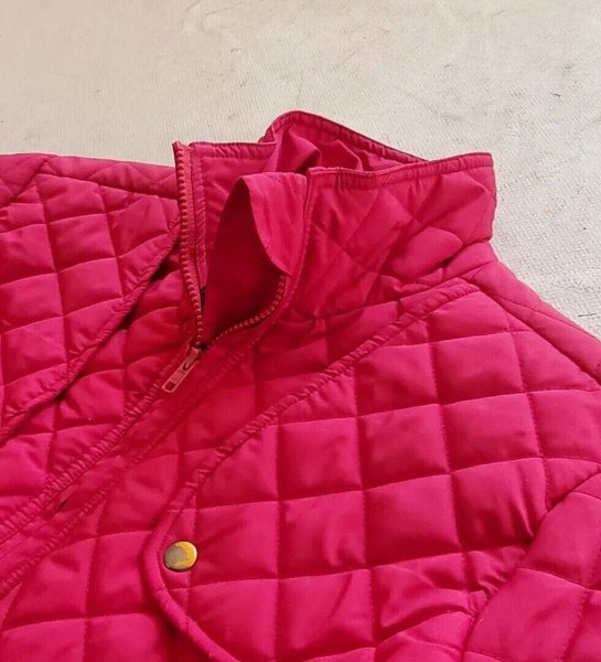 Harry Hall Waddington Jacket Coat Womens M Red Belted Diamond Quilted