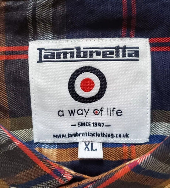 LAMBRETTA Shirt Mens XL Red Blue Broad Check