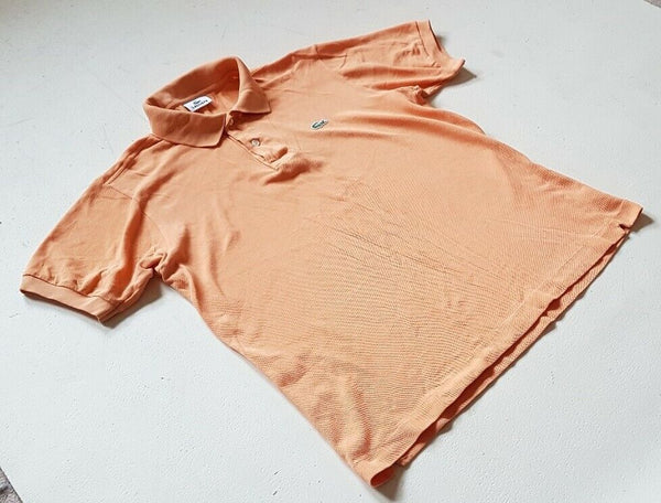 LACOSTE Polo Shirt Mens 4 M Regular Fit Pale Orange Iconic Croc Devanlay