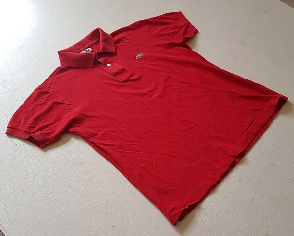 LACOSTE Polo Shirt Mens 5 M Regular Fit London Bus Red Iconic Croc Devanlay