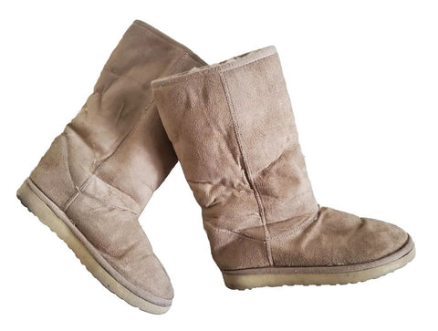 UGG Boots Classic Mid Calf Womens Uk 4.5 Eu 37 Wheat Suede Shearling Lining