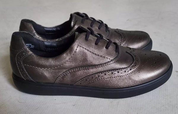 Hotter Piper Shoes Womens UK 5.5 EU 38.5 Brogue Metallic Bronze Leather Lace Up