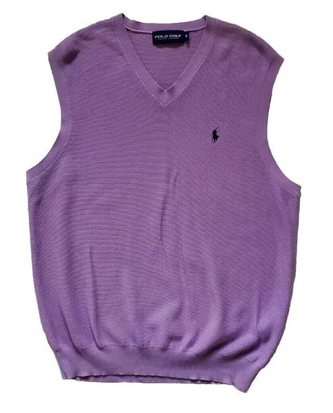 RALPH LAUREN Golf Jumper Vest Tank Top Mens M Lilac Purple Cotton