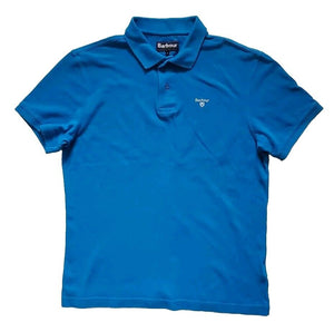 BARBOUR Polo Shirt Mens L Slim Fit Blue Cotton