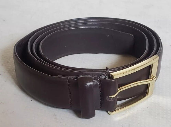 Vintage Belt Mens XXL St Michaels 80's Brown Leather Brass Buckle - Used Once