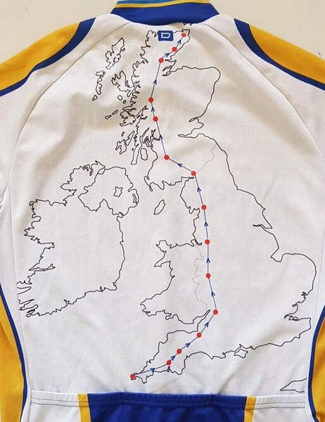 OWAYO Cycling Jersey Shirt Men L Cancer Research Lands End to John O Groats 2016