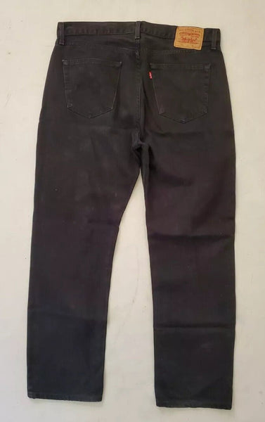 LEVIS 751 JEANS Mens W 38 L 32 Classic Fit Vintage Black Denim Red Tab