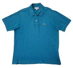 LACOSTE Polo Shirt Mens L 5 Classic Fit Atlantic Blue Cotton Authentic