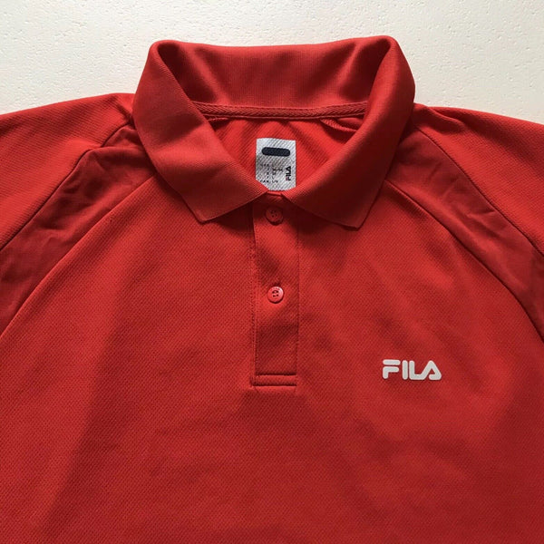 FILA Polo Shirt Mens L Golf Performa Flame Red Regular Fit