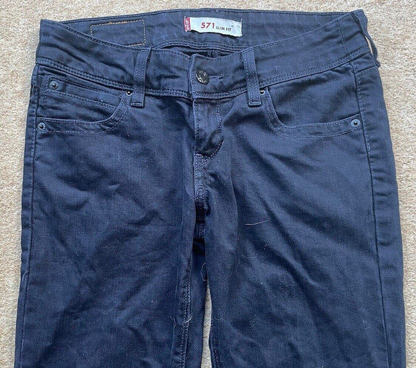 Womens Levis Jeans 571 Slim Fit W 28 L 32 Blue Denim Red Tab C10