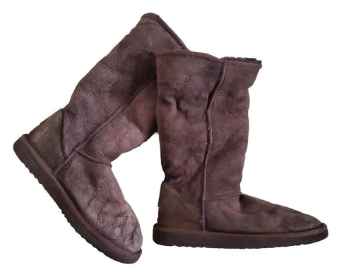 UGG Boots Classic Mid Calf Womens Uk 5 Eu 38 Brown Suede Shearling Lining