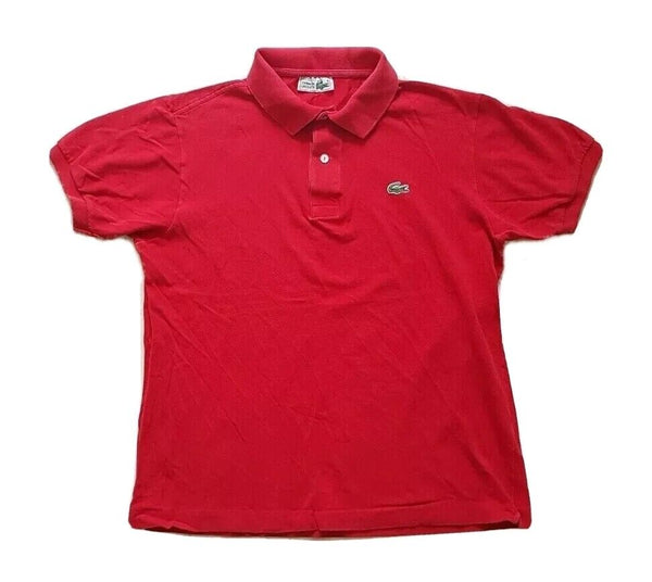 LACOSTE Polo Shirt Mens 5 M Regular Fit London Bus Red Iconic Croc Devanlay